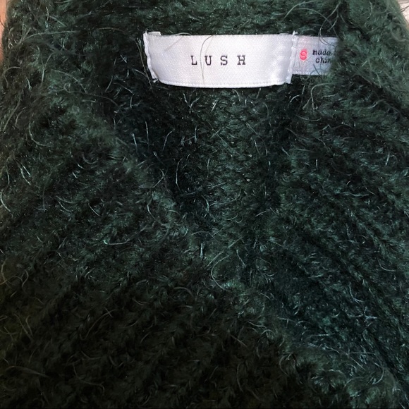Lush Oversized Distressed Sweater - S / Dark Green - Picture 5 of 5